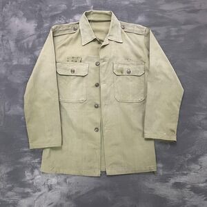 vintage US Army cotton summer uniform shirt mens medium green  1960s